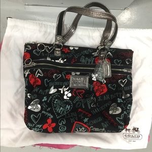 Coach Purse - Poppy Collection (Black Print)